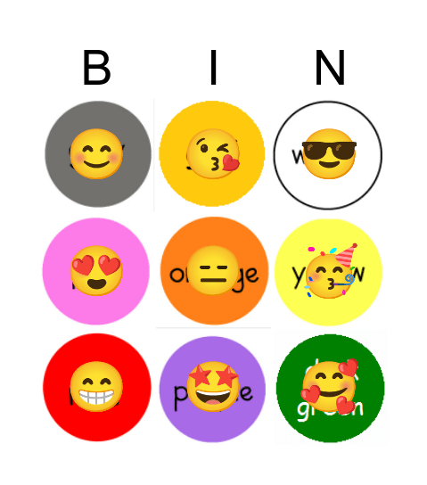 Colour Bingo Card