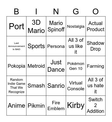 Direct Bingo Card