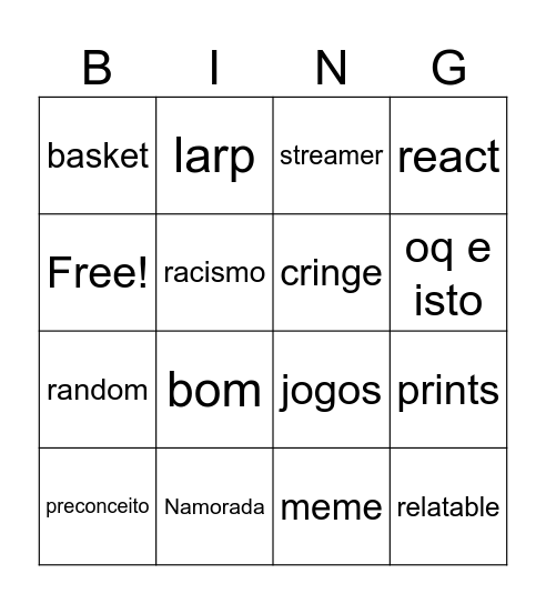 Estrela bingo Card