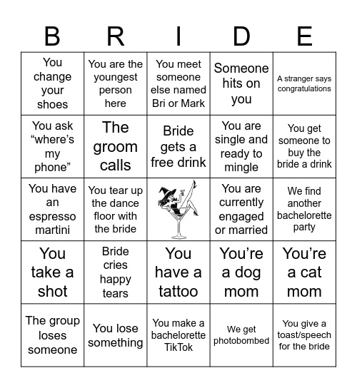 Bri’s Bachelorette Bingo! Bingo Card
