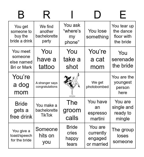 Bri’s Bachelorette Bingo! Bingo Card