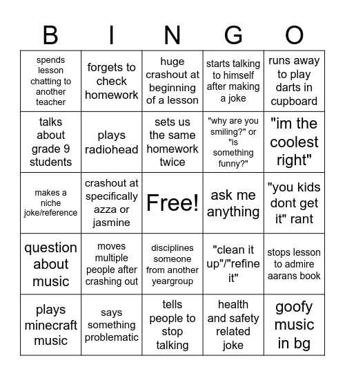 mr cain bingo Card