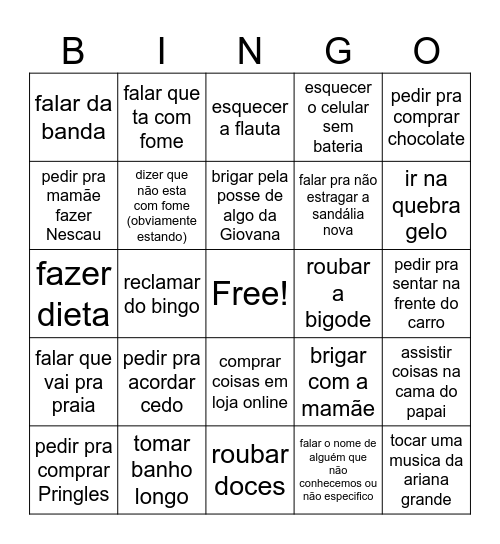alice bingo Card