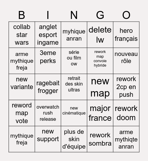blizzcon 2026 Bingo Card