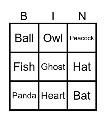 Zingo Board Bingo Card