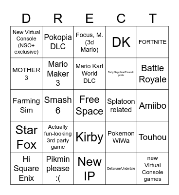 Random 2026 Direct Bingo Card