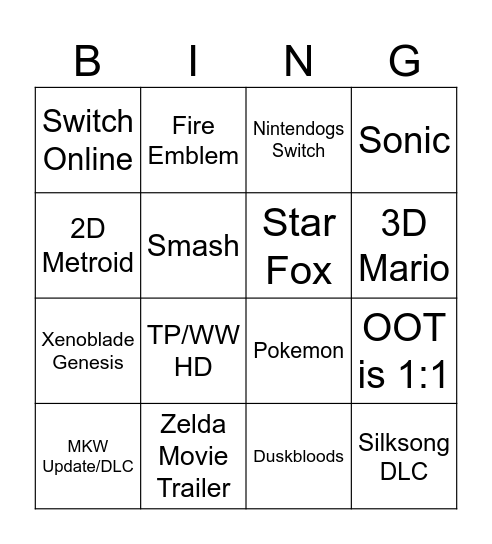 Direct Bingo Card