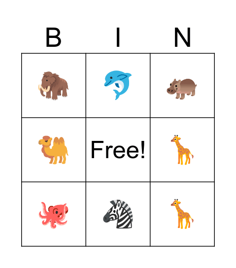 I meant today Bingo Card