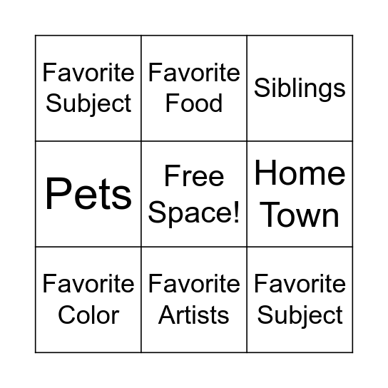 Bingo Card