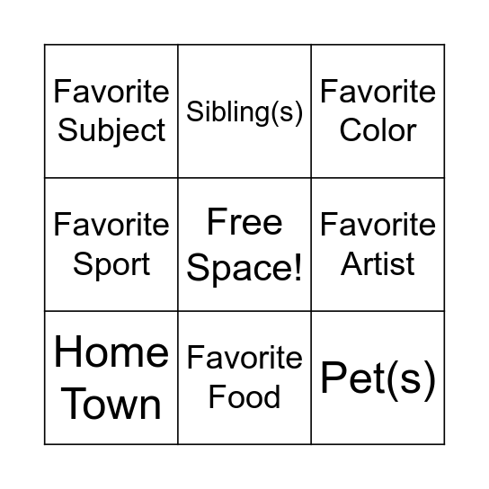 Bingo Card