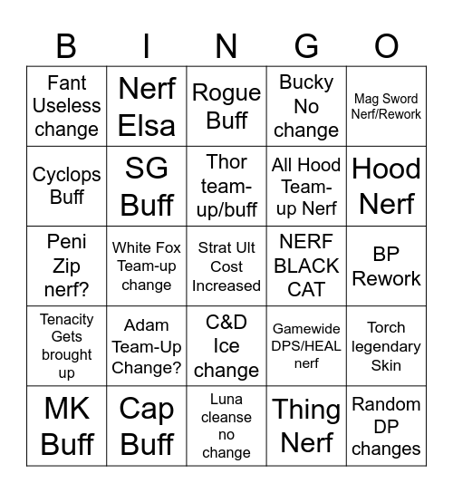 Season 10 BS Notes Bingo Card