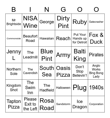 Barmy Bingo Army Bingo Card