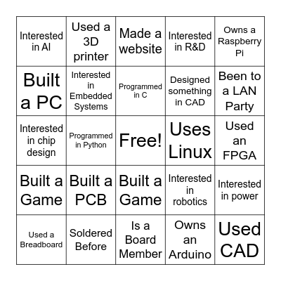 Find Someone Who Bingo Card