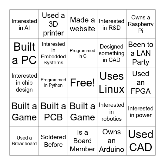 Find Someone Who Bingo Card