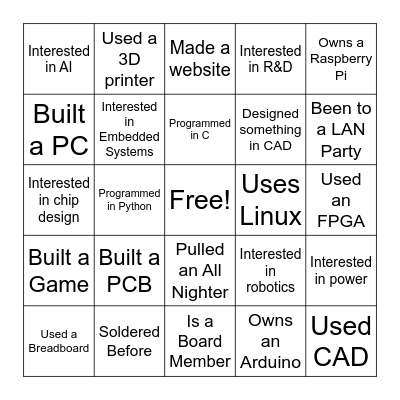 Find Someone Who Bingo Card
