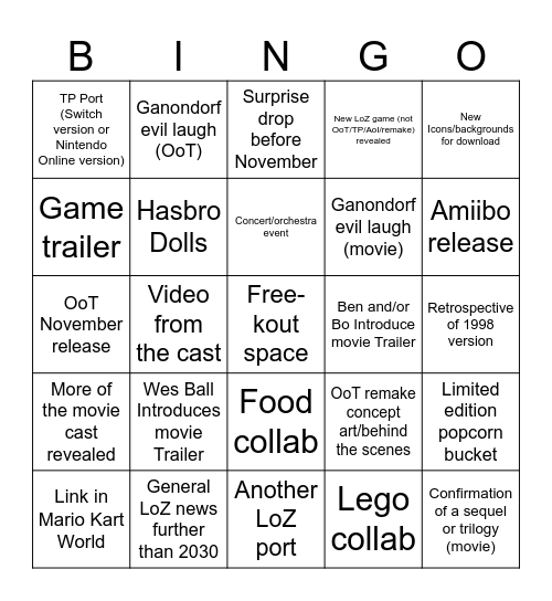 Eclipse LoZ 8/9 Direct Bingo Card
