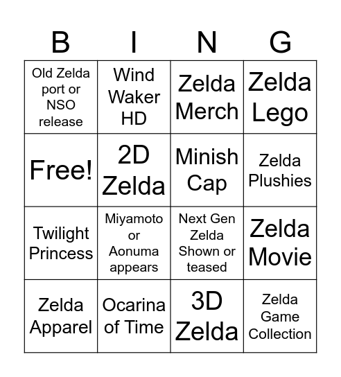 zelder Bingo Card
