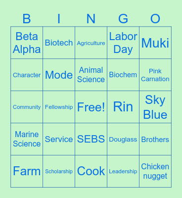 AZ Bingo Card