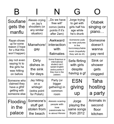 Autumn semester Bingo for Soufiane Bingo Card
