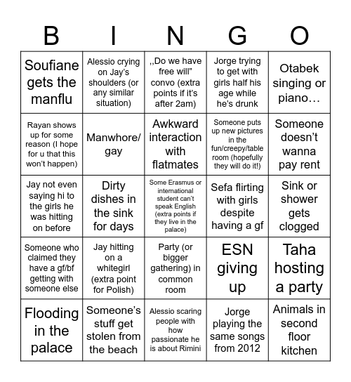 Autumn semester Bingo for Soufiane Bingo Card