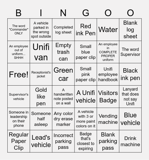 SCAVENGER HUNT BINGO Card
