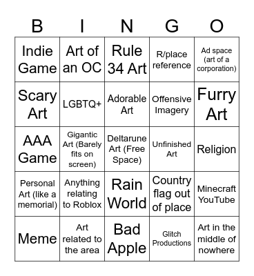 Wplace Bingo Card