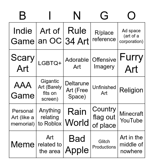 Wplace Bingo Card