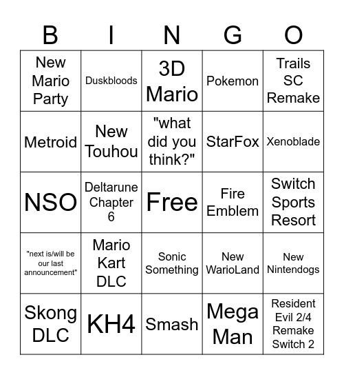Direct 9/9 Bingo Card