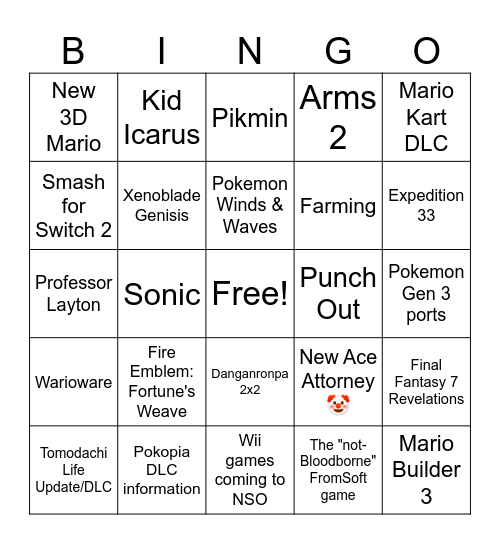 September 2026 Direct predictions Bingo Card