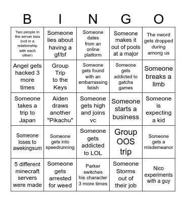 5 Years Bingo Card