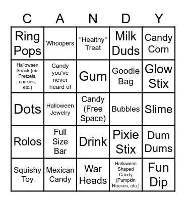 Halloween Bingo Card