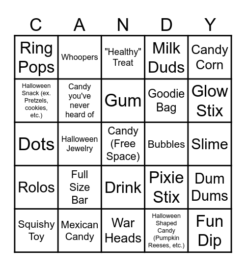 Halloween Bingo Card
