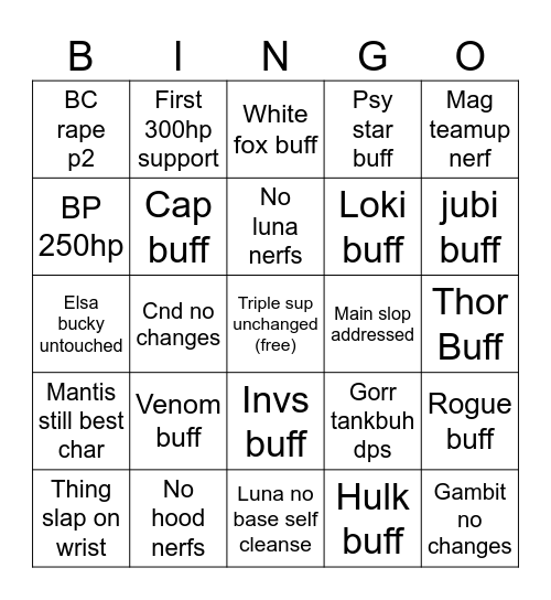 S10 WILL save Rivals (HoH DMC5) Bingo Card