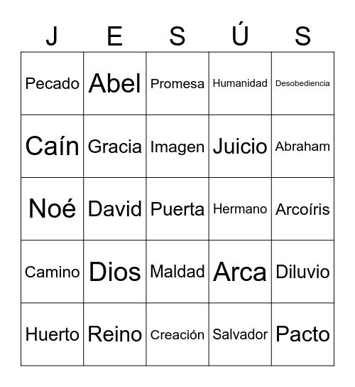 Ruta Bíblica Bingo Card