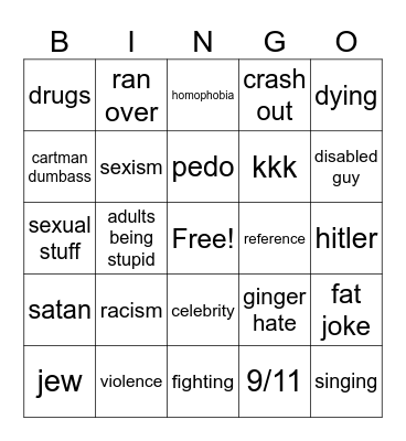 Iconic Cartoons Bingo Card