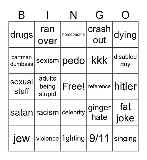 Iconic Cartoons Bingo Card