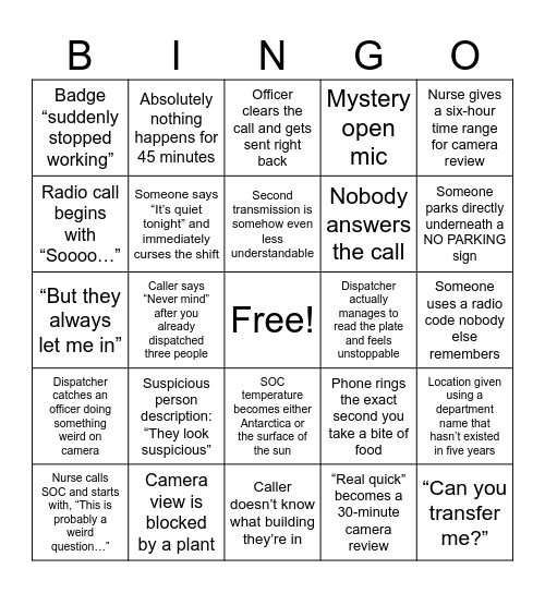 September SOC Bingo Card