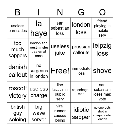 GnB bingo! Bingo Card