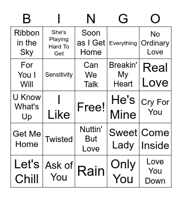 a 90's Love Story Bingo Card