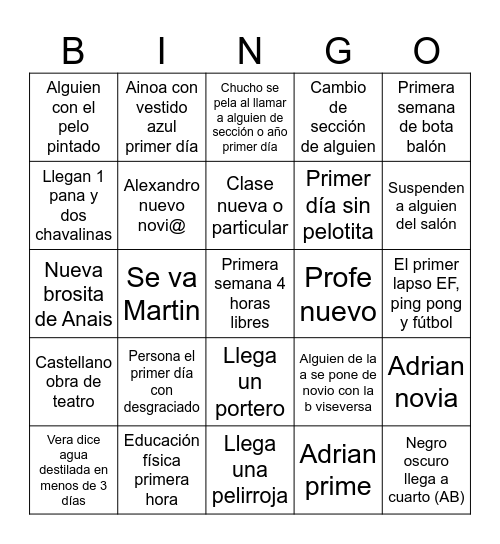 Bracho Bingo Card