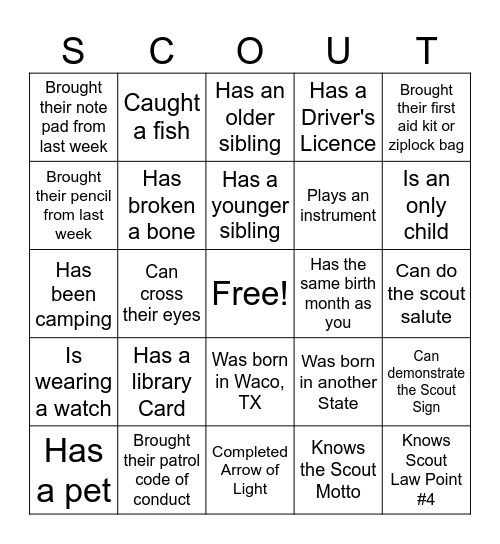 Find Someone Who...? Bingo Card
