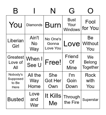 Just Hollering Bingo Card