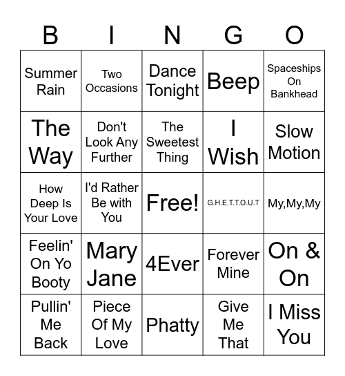 Back in the Dayz Bingo Card