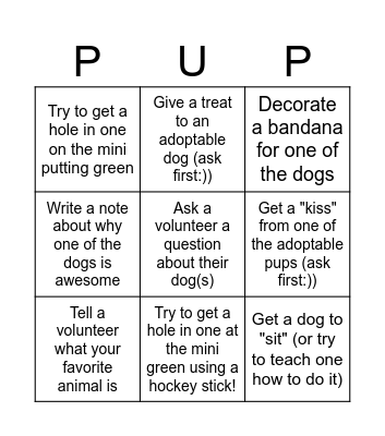 Bingo for OPARI kids! Bingo Card
