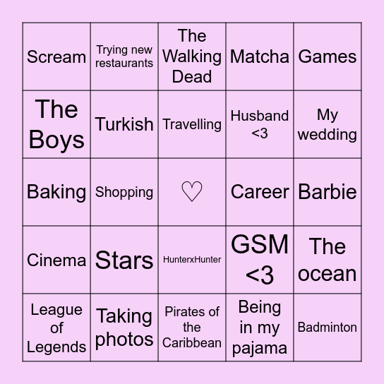 Sule's first bingo ♡ Bingo Card