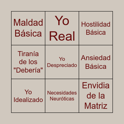 Conceptos clave para entender la teoría Bingo Card