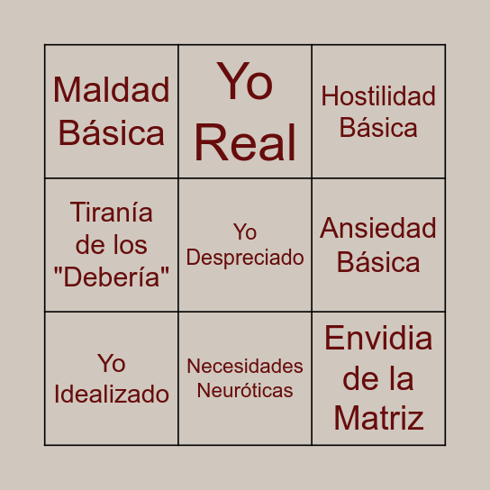 Conceptos clave para entender la teoría Bingo Card