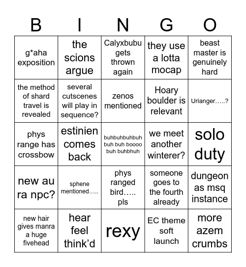 yurp Bingo Card
