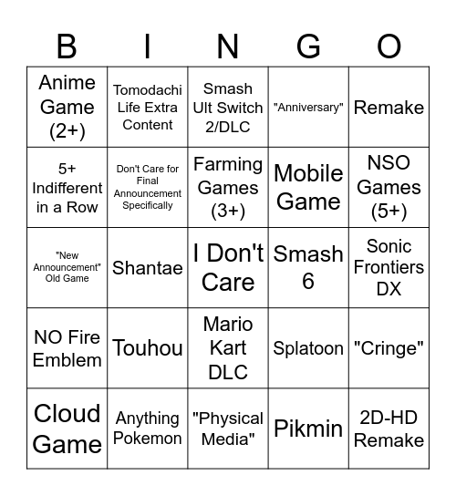 Sep. Direct Bingo Card