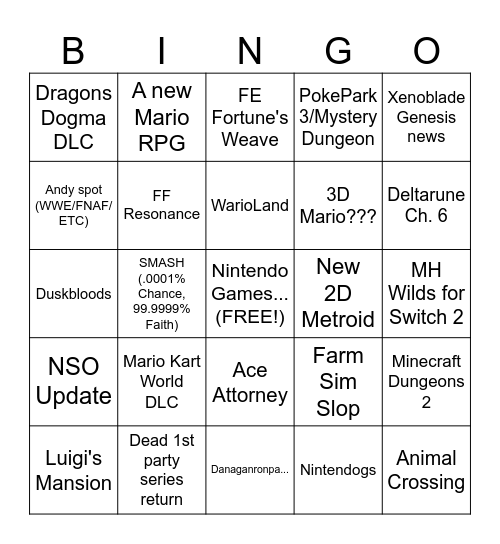 KIRK-EVE DIRECT BINGO Card